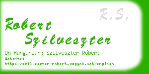 robert szilveszter business card