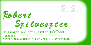 robert szilveszter business card